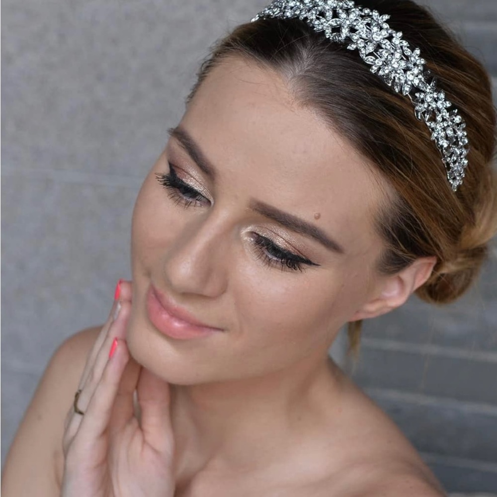 Women’s Crystal Wedding Flower Cluster Head Band